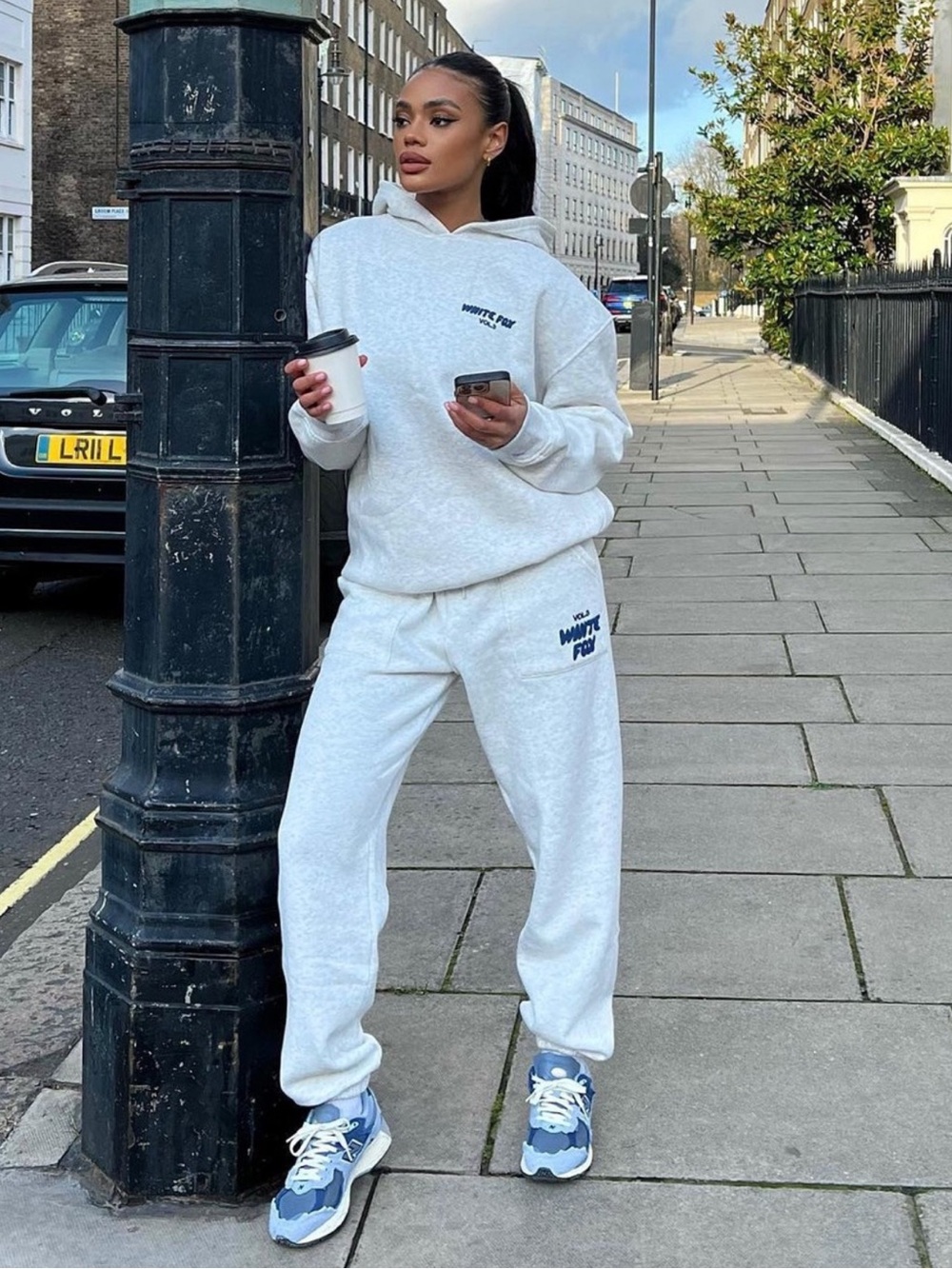 🩶 White Fox Boutique Vol.3 Matching Hoodie Sweatpants Set XS/S Mineral Gray